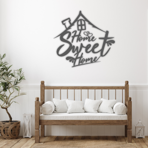 Wanddekoration aus Holz in Haus Ausführung mit SchriftHome Sweet Home